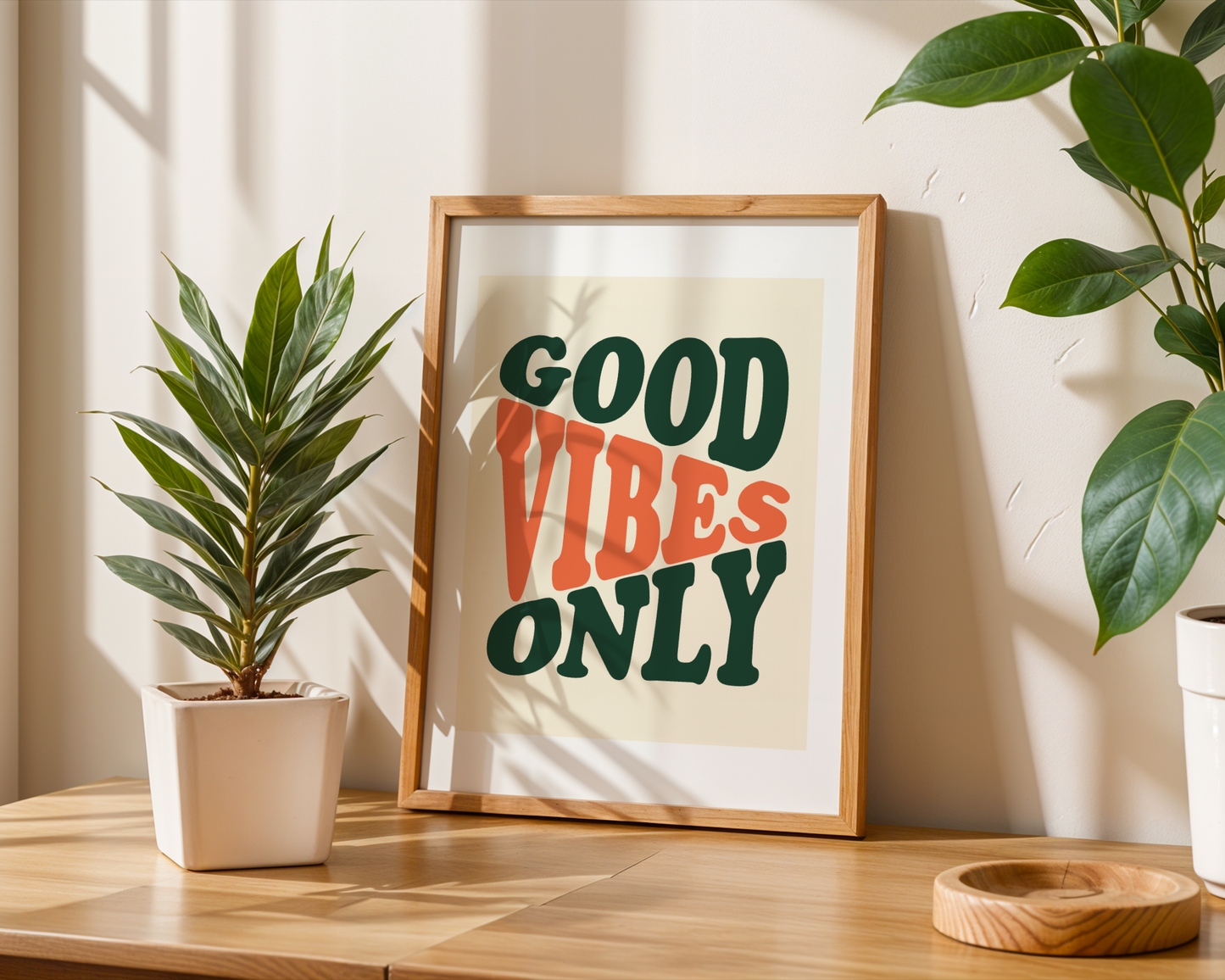 Good vibes only orange/grün - Poster