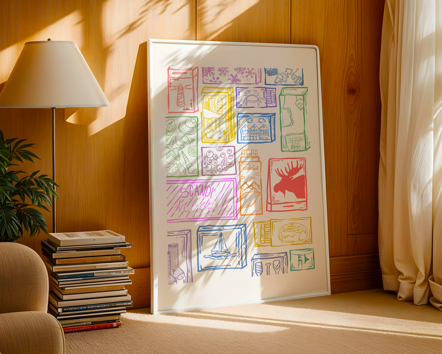 Skandi-Vibe bunter Rand - Poster