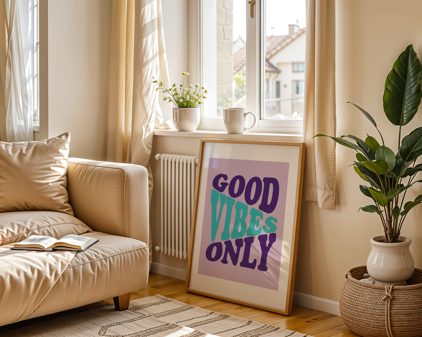 Good vibes only blau/lila  - Poster
