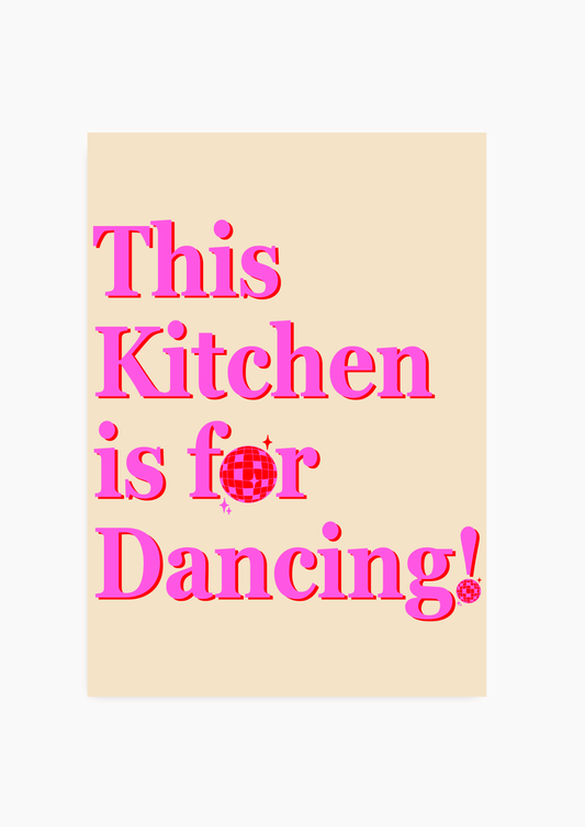 Dancing Kitchen rosa/rot - Poster