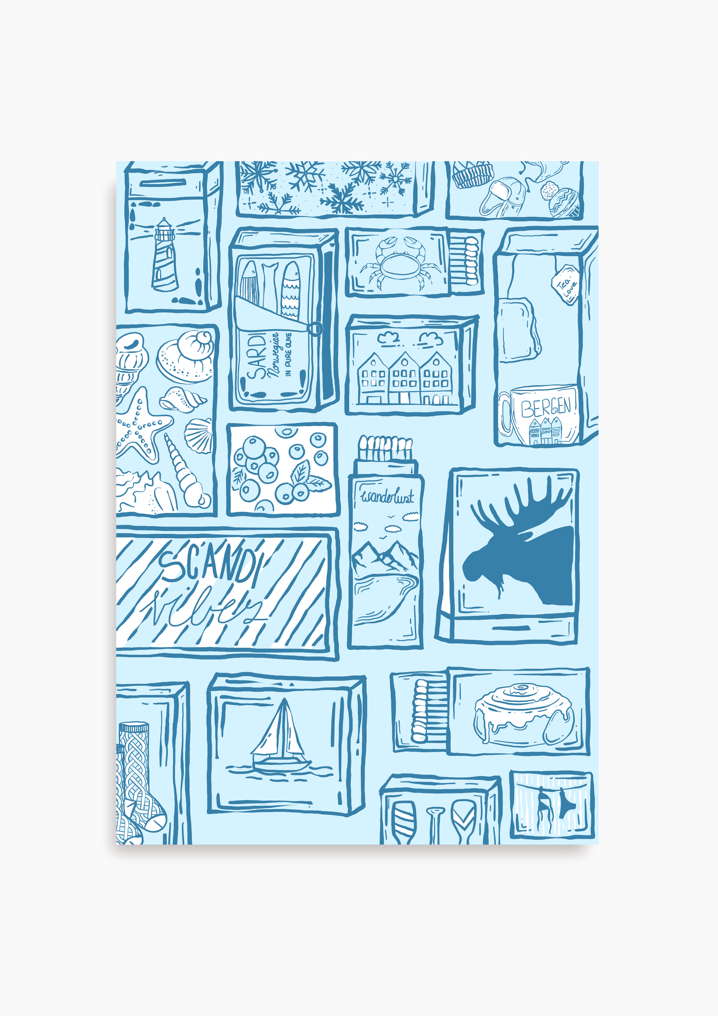 Skandi-Vibe blau - Poster