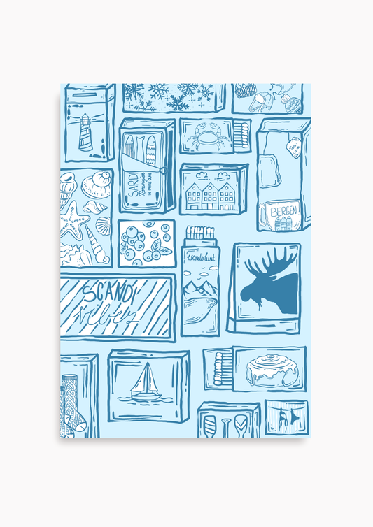 Skandi-Vibe blau - Poster