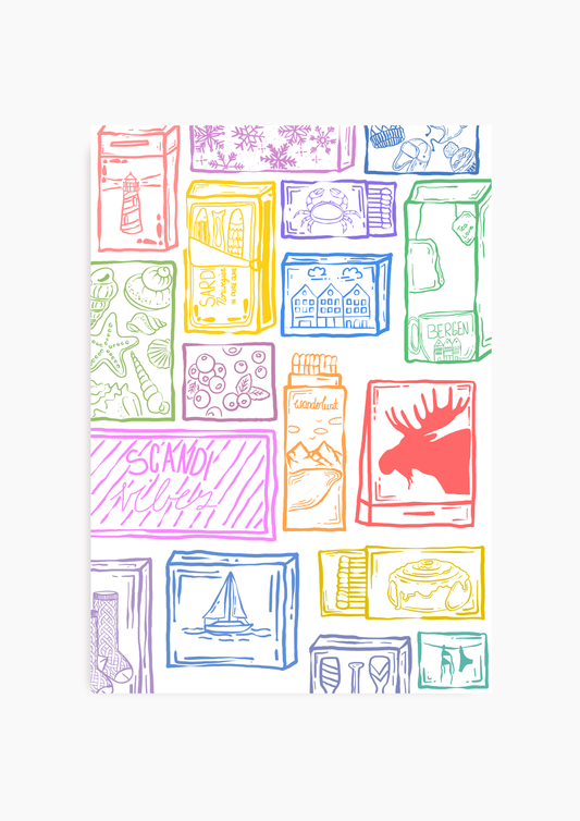 Skandi-Vibe bunter Rand - Poster