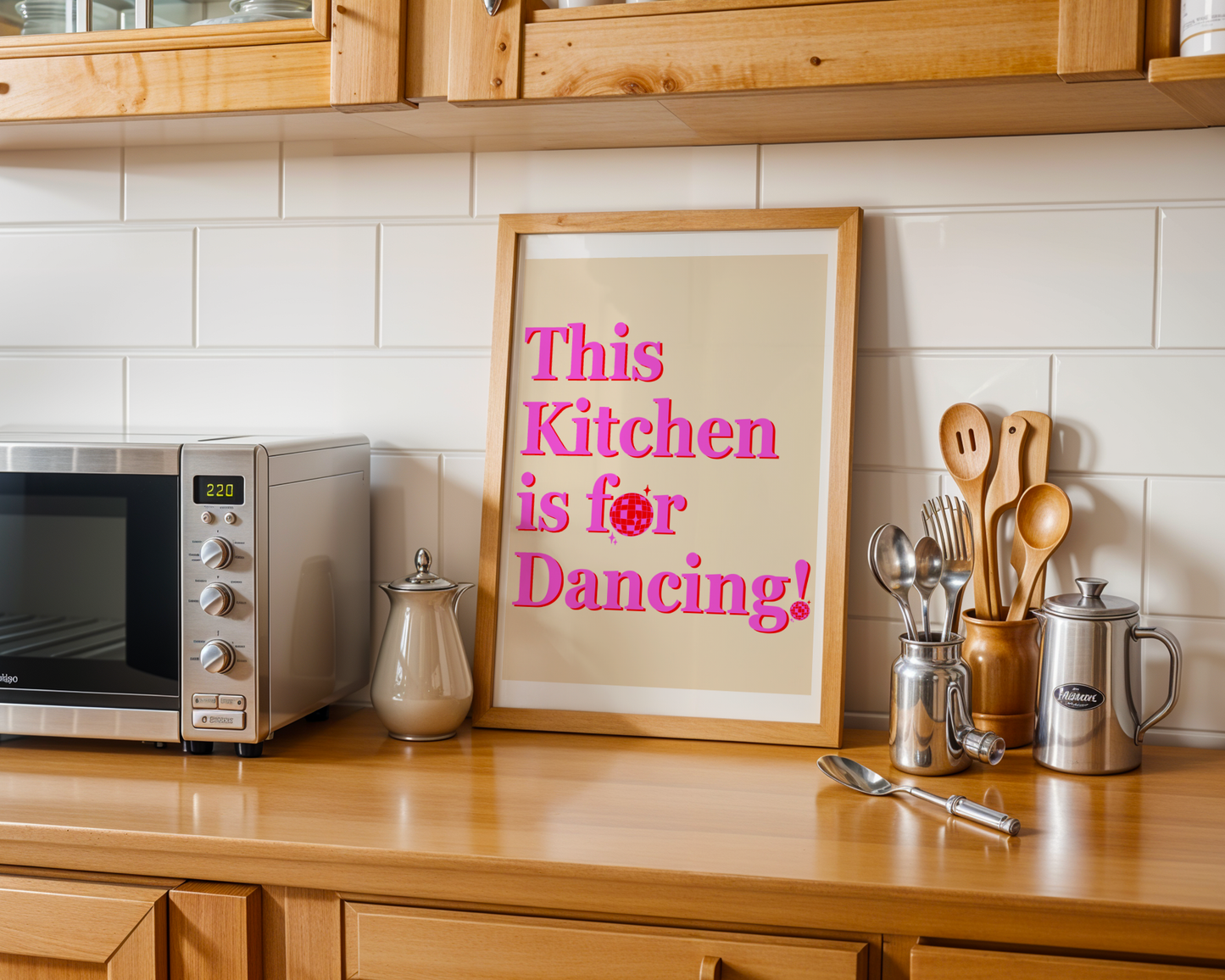 Dancing Kitchen rosa/rot - Poster